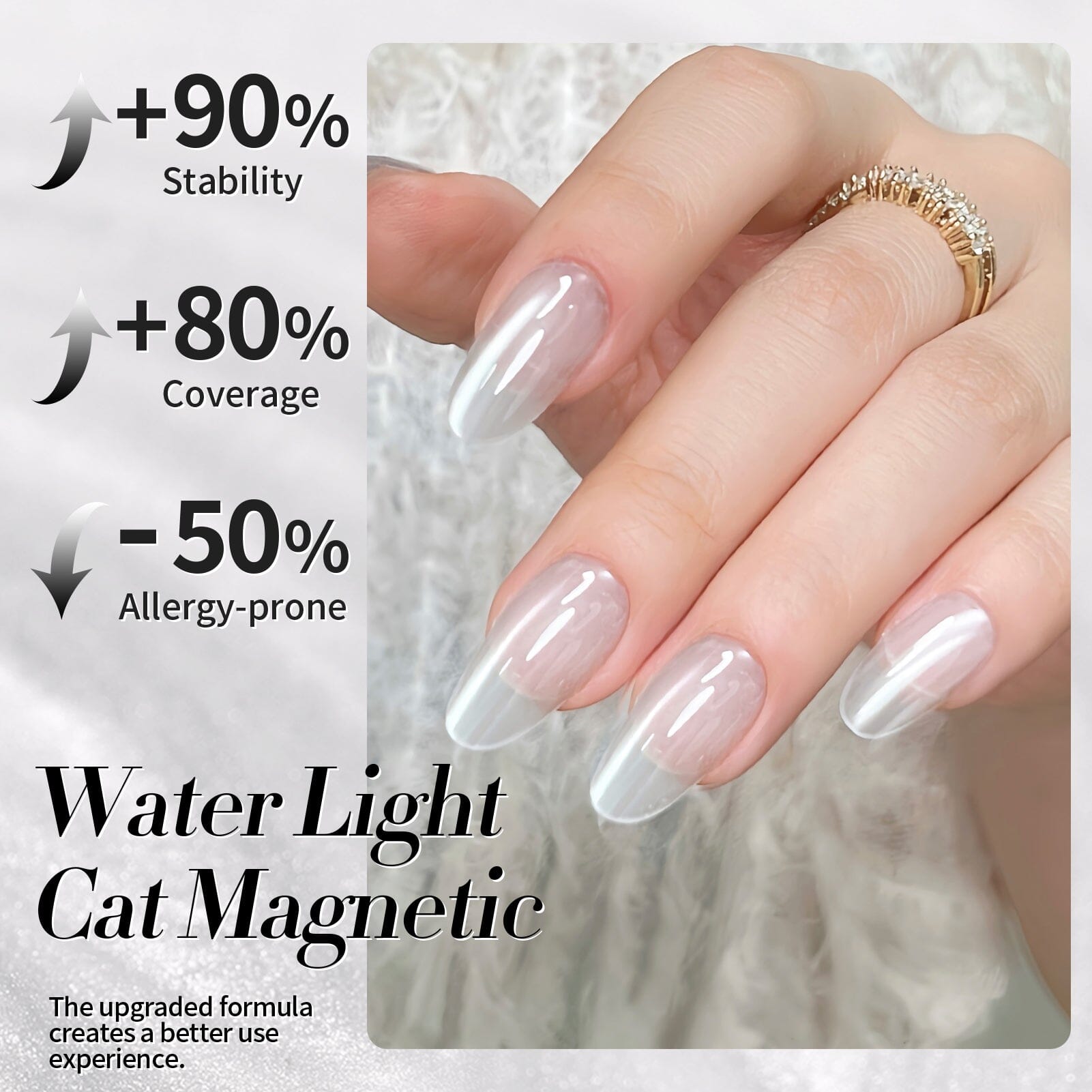 White Water Light Cat Magnetic Gel Polish - MY02 First Love 15ml | Long-Lasting Nail Polish for Home Manicure & Salon Use | Perfect for Valentine's Day, Weddings & Special Occasions