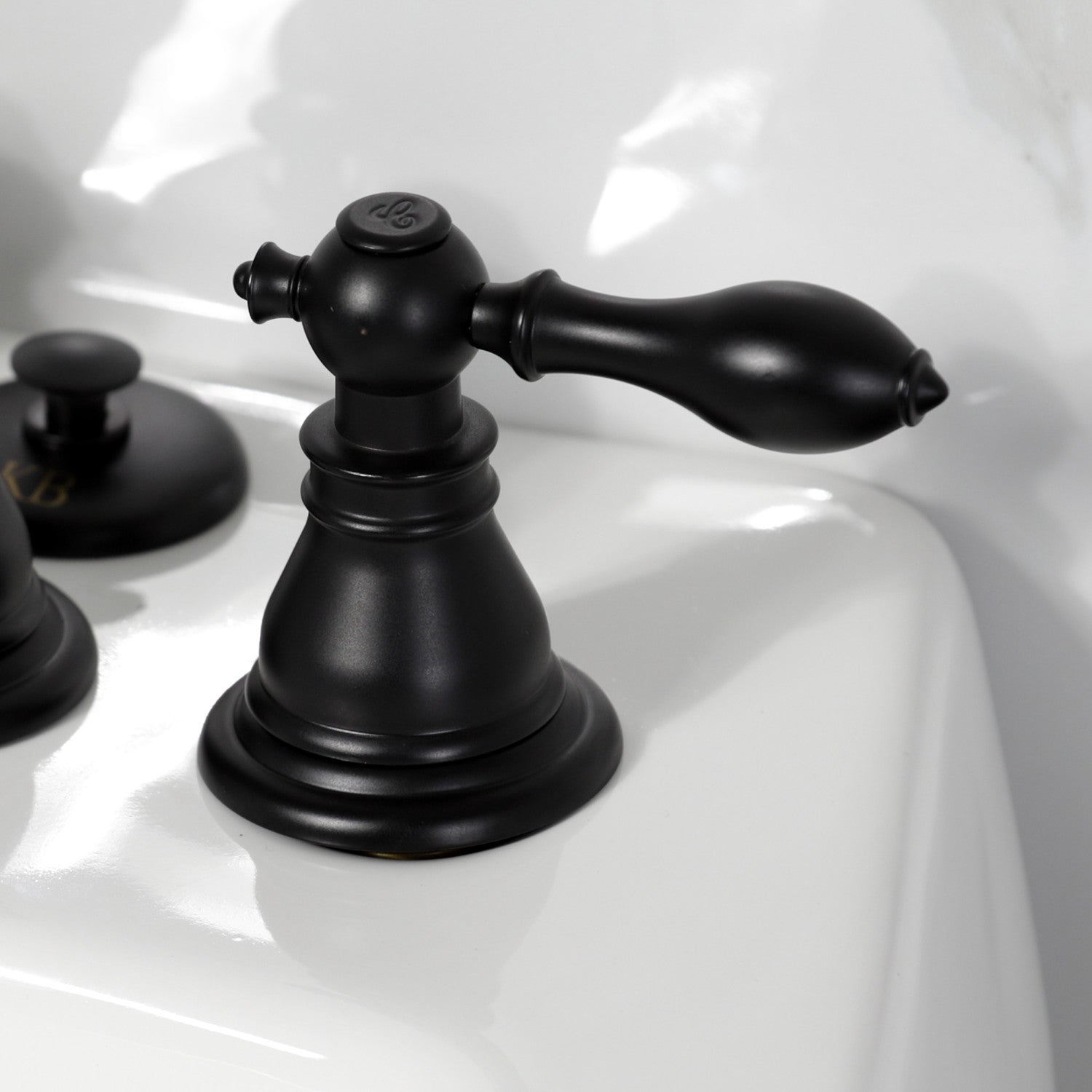 American Classic KB320ACL 3-Handle Deck Mount Vertical Spray Bidet Faucet with Brass Pop-Up Drain - Matte Black Finish for Modern Bathroom & Spa Experience