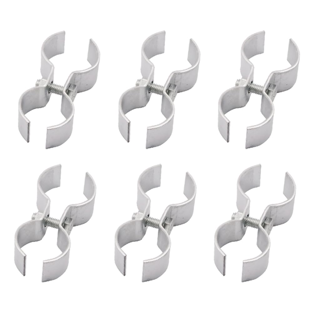 Double Pipe Clamp Chain Link Fence Clamps - 6Pcs Panel Clamp with Wing Nut for Securing Gridwall Panels (25mm) - Perfect for Fence Installation, Garden Security & DIY Projects