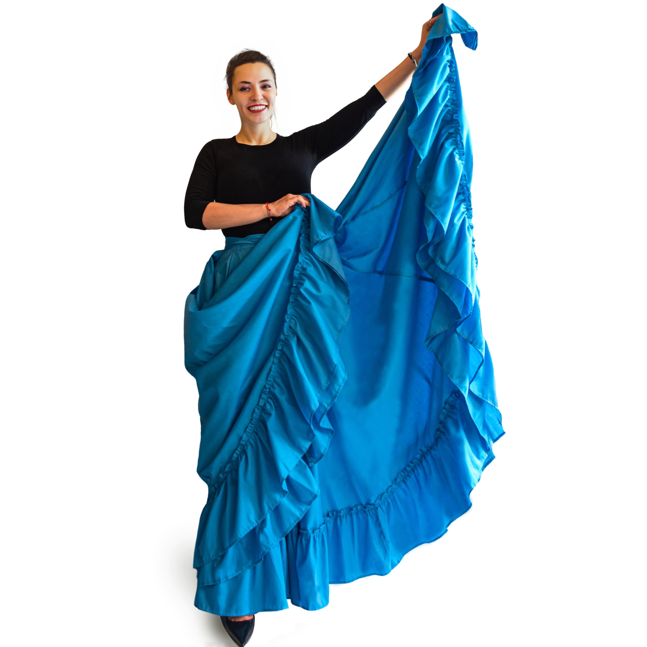 Professional Double Circle Dance Skirt for Folkloric Mexican, Bomba, Plena & Flamenco | Perfect for Performances, Practice & Cultural Events