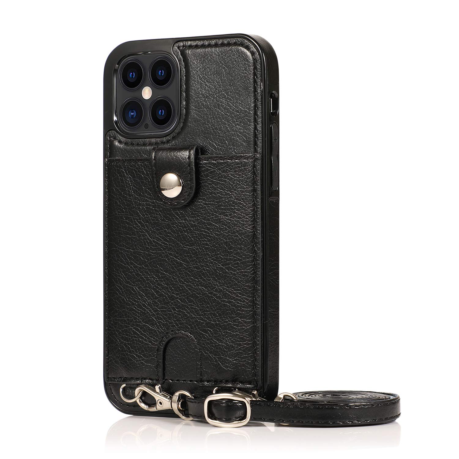 Jaorty PU Leather Crossbody Lanyard Case for iPhone 12 Pro Max (6.7
