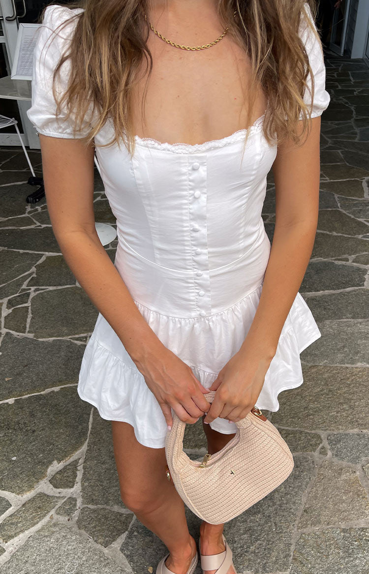 Anini White Mini Dress - Elegant Summer Party Dress for Women, Casual & Formal Occasions | Perfect for Weddings, Dates & Night Out
