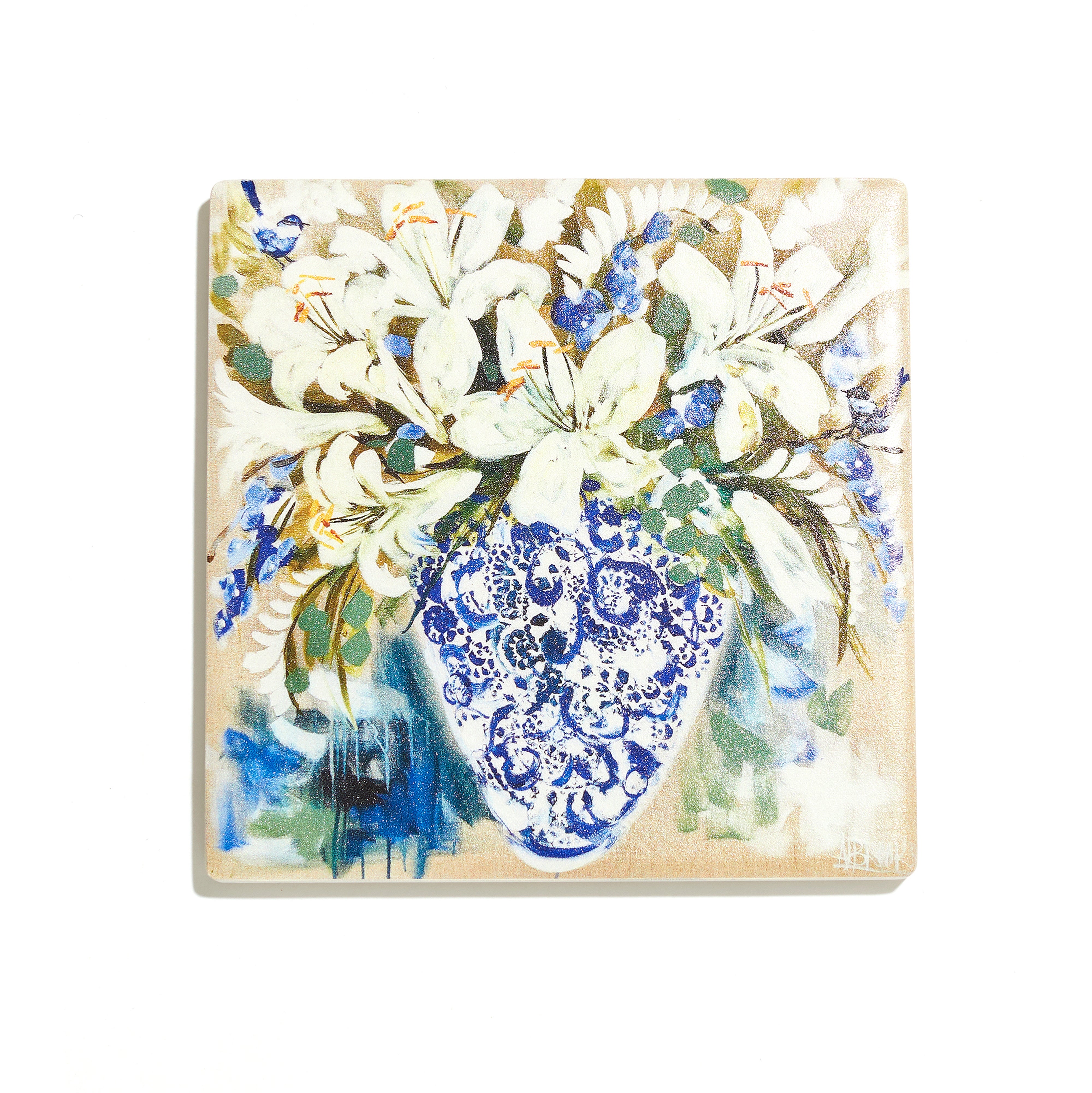 Elegant Tulip Lily Bouquet Coasters Set of 4 - Floral Design Drink Coasters for Coffee Table, Dining Table, and Home Decor - Perfect for Weddings, Parties, and Gift Giving