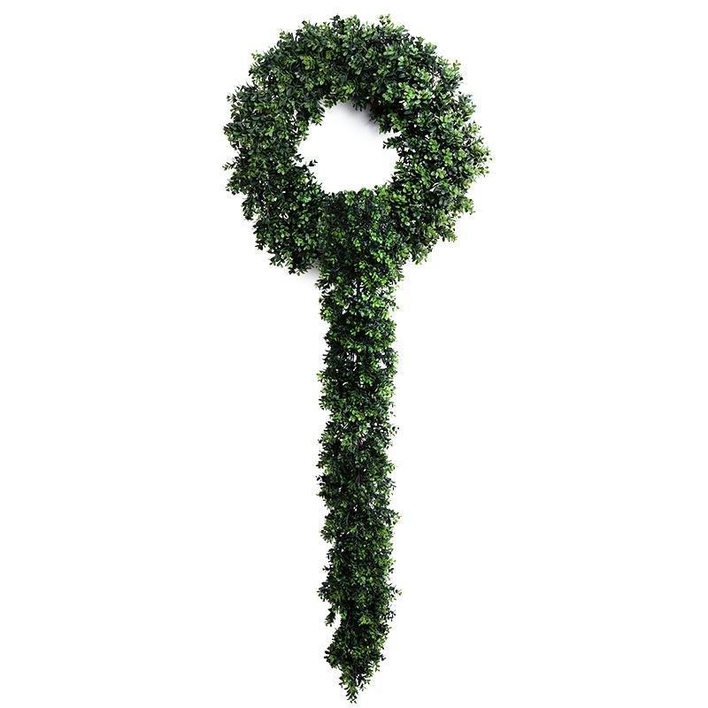 6' Artificial Boxwood Garland for Christmas Decor - Outdoor Holiday Greenery for Door, Window, and Fence Decorations