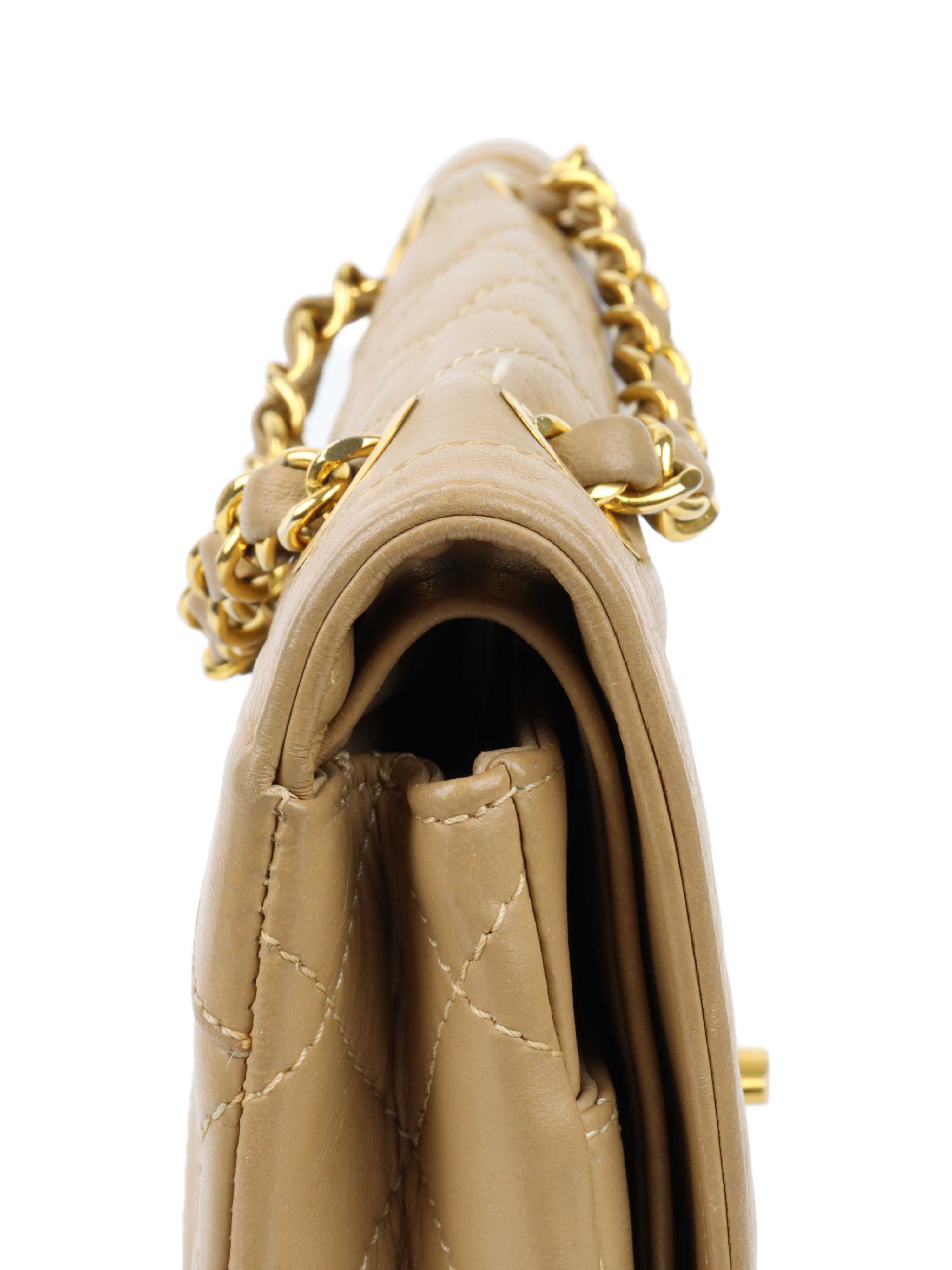 Vintage Chanel Two-Tone Beige Flap Bag - Classic Luxury Handbag for Women | Perfect for Evening Events, Date Nights & Special Occasions