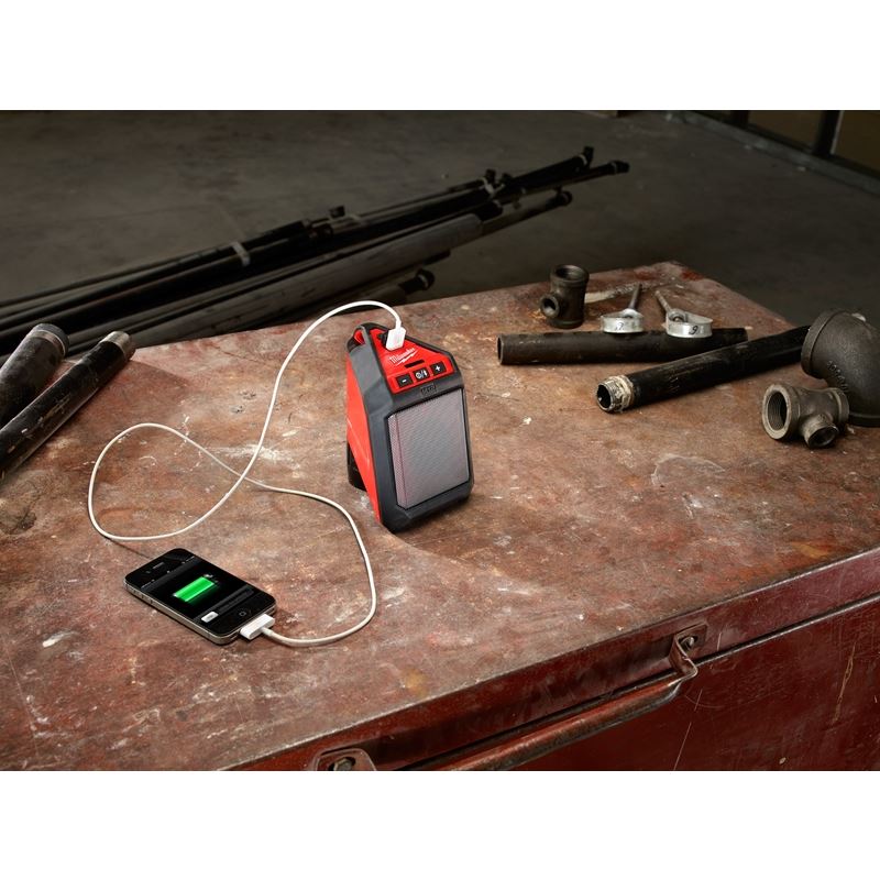 2592 20 M12 12V Lithium-Ion Cordless Wireless Jobsite Speaker - Tool Only - Perfect for Construction Sites, Workshops & Outdoor Work