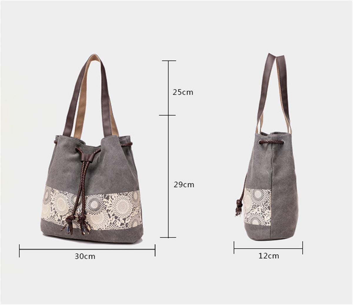 Women's Classic Canvas Drawstring Crossbody Shoulder Bag - Stylish & Lightweight Purse for Everyday Use, Travel, Shopping & Casual Outings