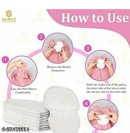 REETIK FASHION HUB 10Pcs Disposable Underarm Sweat Pads - Highly Absorbent Cotton Pads, Anti-Allergic, Antibacterial & Odor Control - Perfect for Gym, Work & Daily Comfort