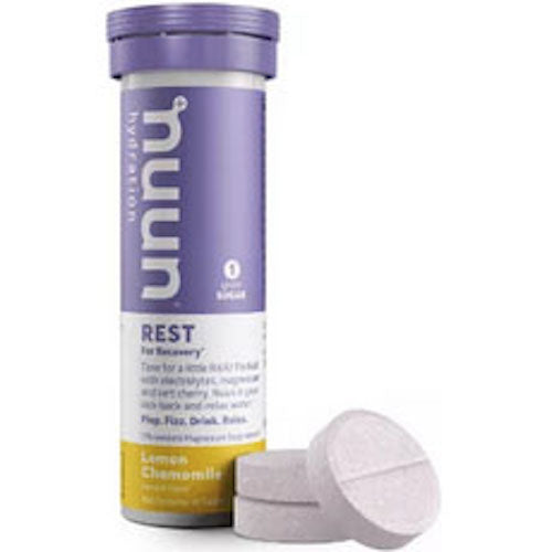 NUUN REST Lemon Chamomile Hydration Tablets - Electrolyte Drink Mix for Sleep & Relaxation - Vegan, Gluten-Free, Non-GMO - Perfect for Nighttime Recovery, Yoga & Stress Relief