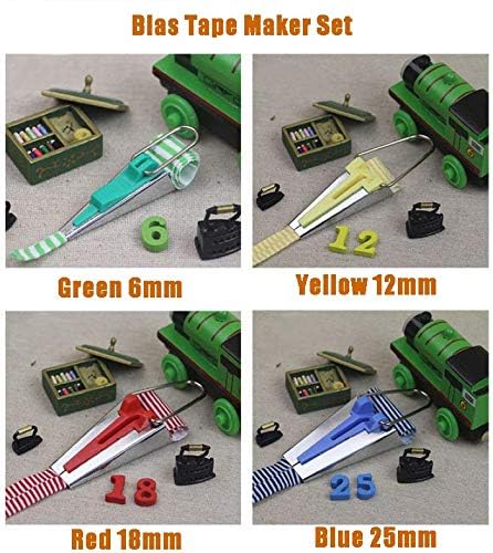 YICBOR 4-Piece Bias Tape Maker Set (6mm, 12mm, 18mm, 25mm) - Fabric Binding Tool for Sewing, Quilting & DIY Crafts - Perfect for Making Bias Strips, Garment Trims and Home Decor Projects
