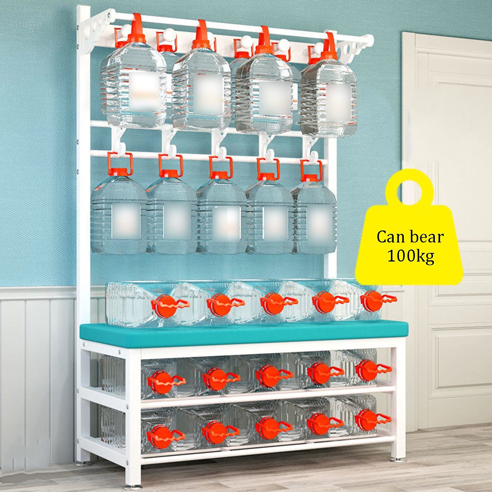 2-Tier Coat Rack Stand with Bench - Portable Metal Clothes Organizer for Hats, Handbags & Shoes | Perfect for Hallway, Bedroom & Entryway Storage Solutions
