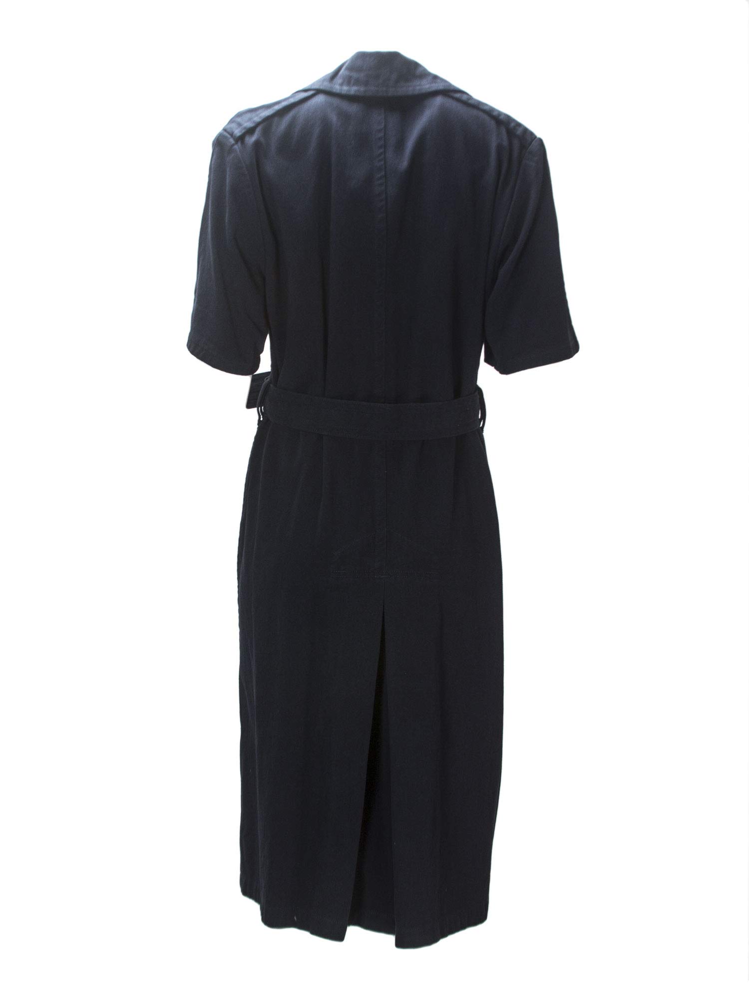 Women's Navy Blue Short Sleeve Trench Coat - Medium Size | Perfect for Spring & Summer Fashion, Office Wear, and Casual Outings