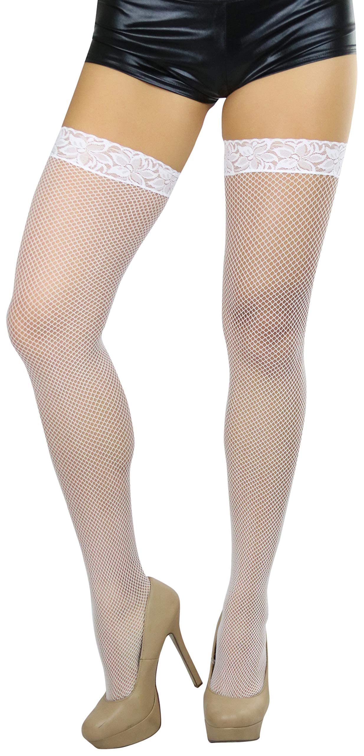 ToBeInStyle Women’s Bright & Vibrant Fishnet Thigh High Stockings – Sexy Fashion Hosiery for Parties, Cosplay & Night Out