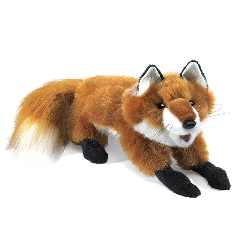 Folkmanis Small Red Fox Hand Puppet - Realistic Plush Animal Toy for Kids, Storytelling, and Educational Play