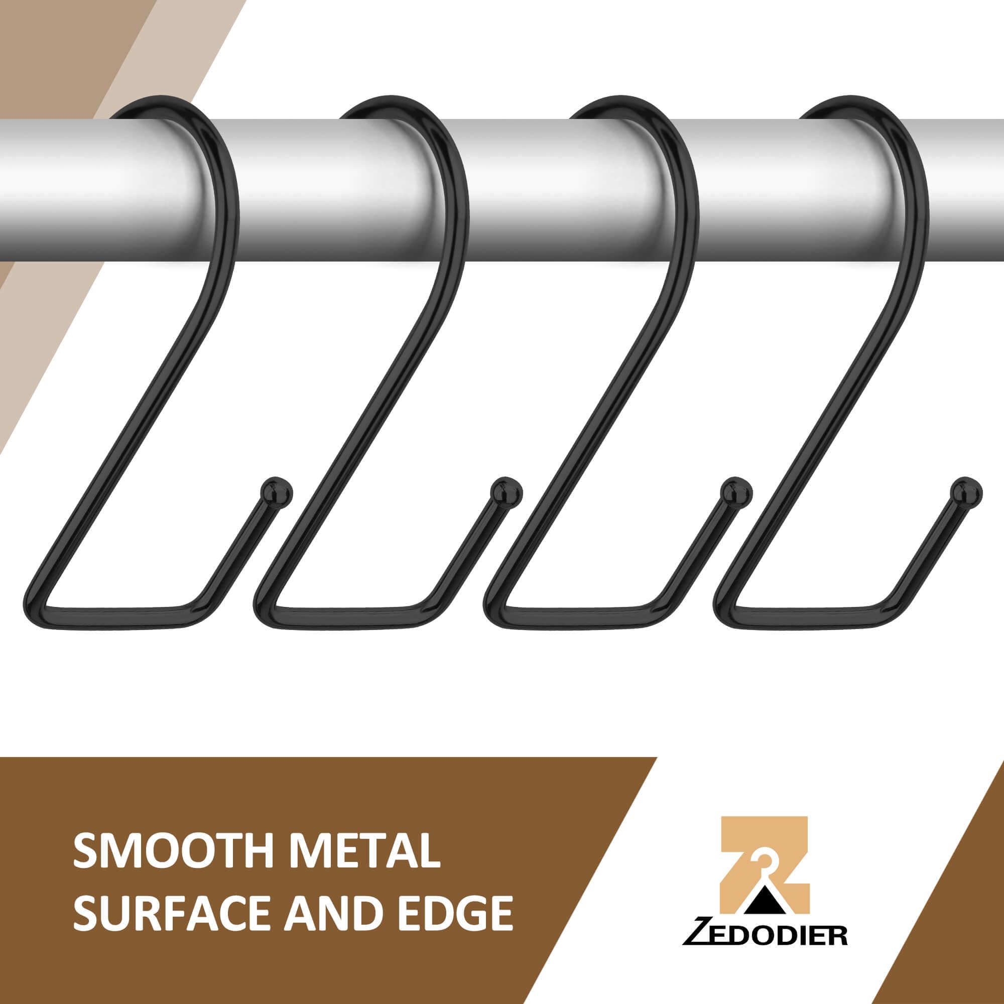 ZEDODIER 15 Pack Heavy Duty Metal Purse Hangers - Sturdy S Hooks for Closet Organization, Handbag & Backpack Storage - Space Saving Closet Organizer for Home, Office & Travel (Black)