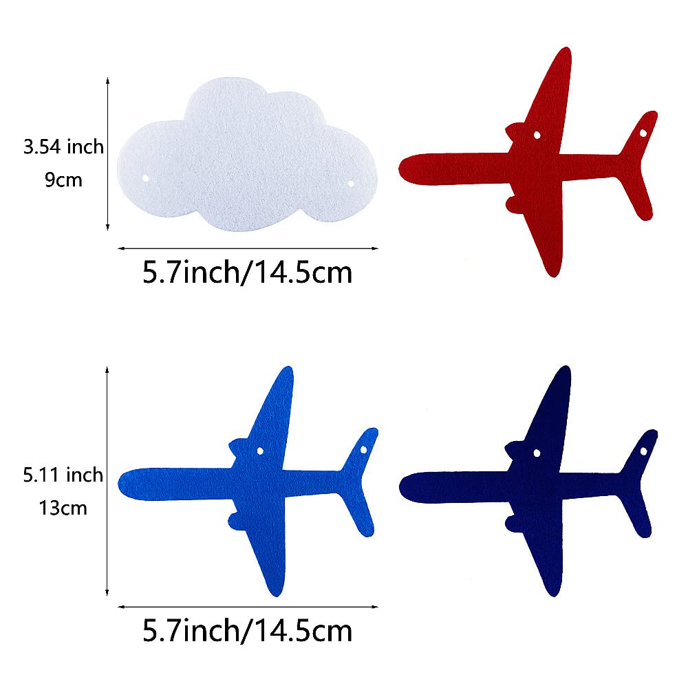 2 Pack Airplane Cloud Garland - Aviation Themed Party Decorations for Birthday, Baby Shower & Nursery - Airplane Banner for Kids Room, Classroom & Themed Events