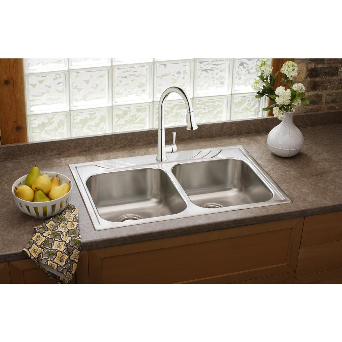 Elkay LK6000CR Single Hole Deck Mount Kitchen Faucet with Pull-Down Sprayer, Chrome Finish - Perfect for Modern Kitchens, Dishwashing & Food Prep