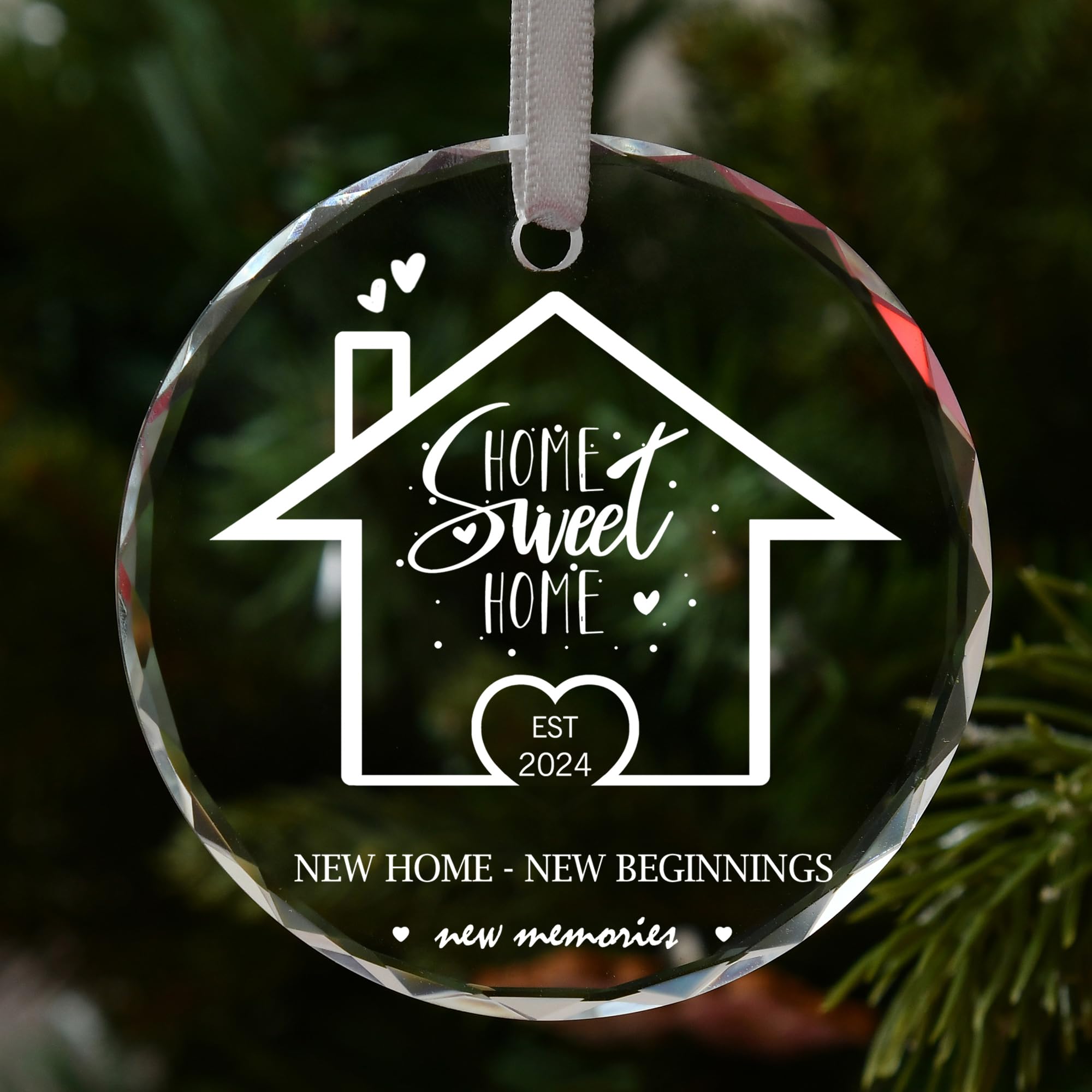 IFOLAINA Elegant Glass Housewarming Ornament - Perfect Gift for New Home Owners, Christmas, Housewarming Parties - Unique Home Decor for Living Room, Bedroom, or Entryway