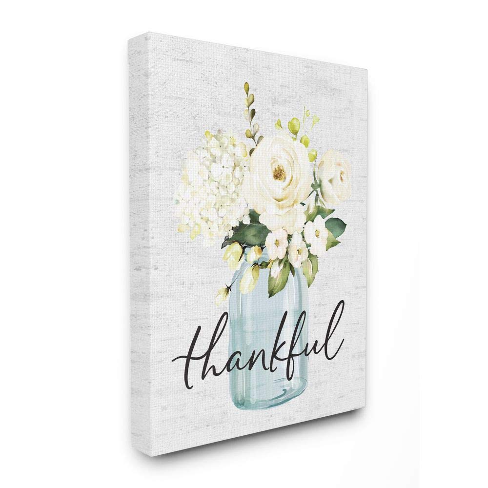 Stupell Industries 'Simple Thankful' Floral Jar Wall Art - 36