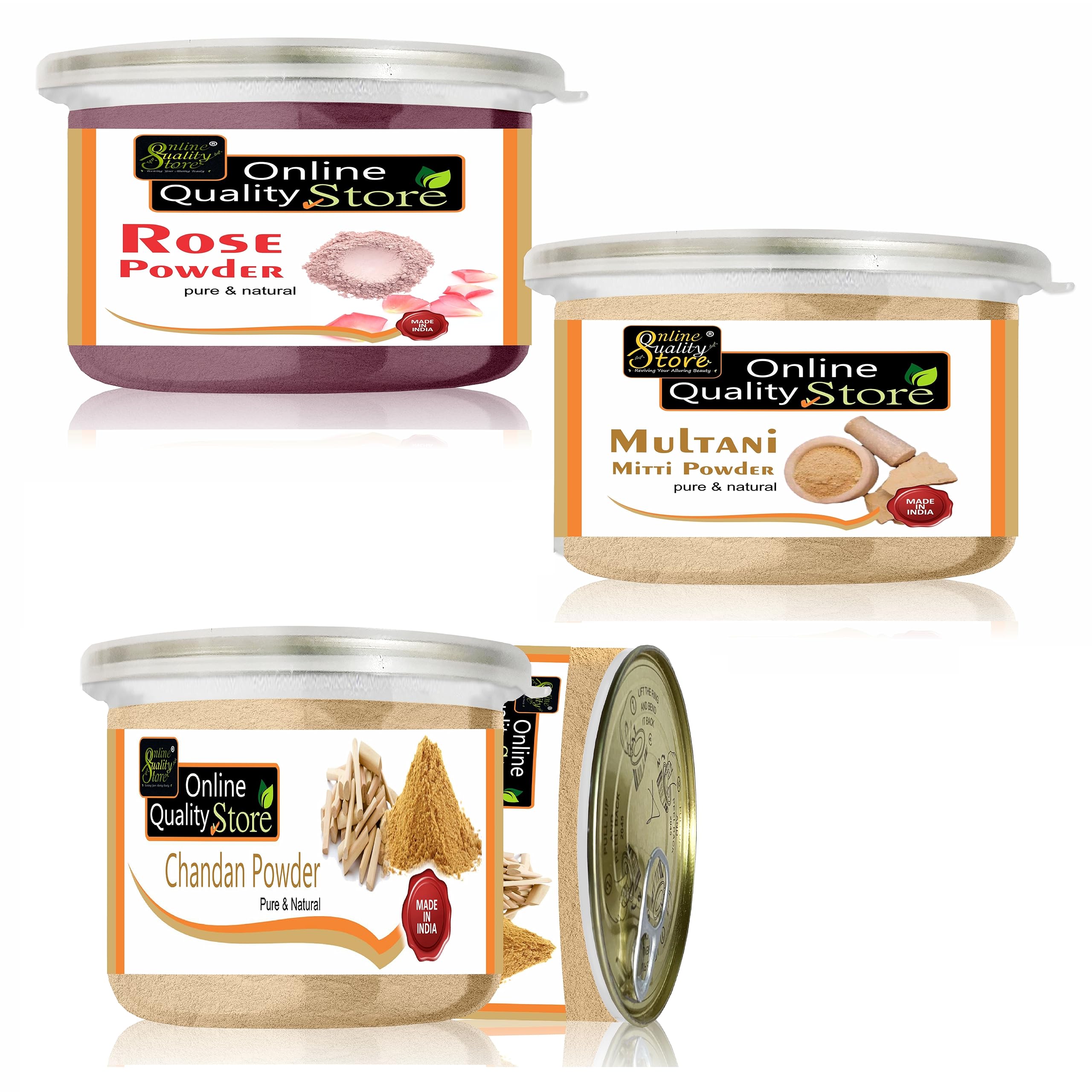 **Premium Sandalwood Powder, Rose Powder & Multani Mitti Clay Combo (400g) – Natural Skincare & Pooja Essentials for Face Masks, Tilak & Laddu Gopal Rituals**    **Use Cases:** Perfect for DIY face packs, religious ceremonies (pooja, tilak), and natural skincare routines.