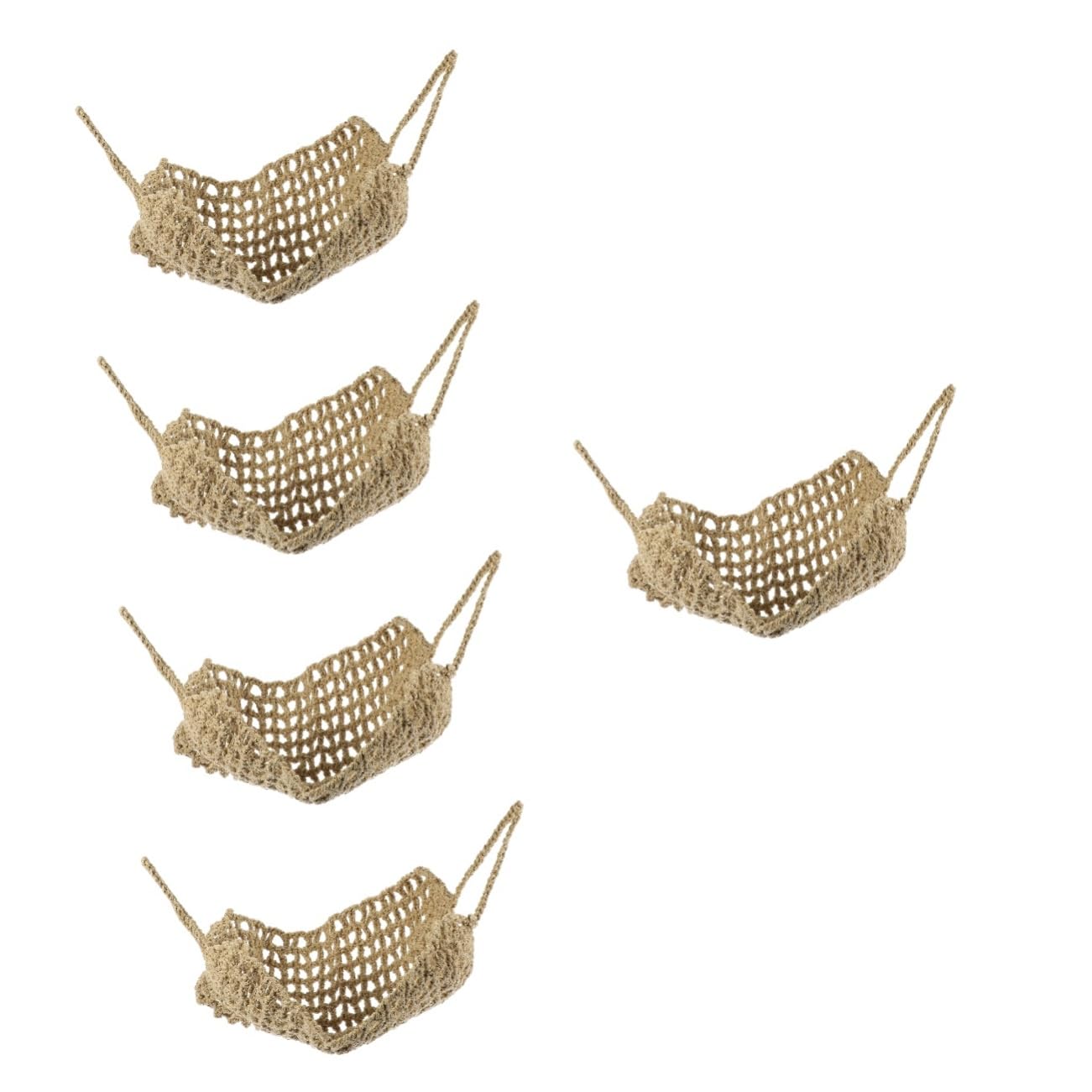 4-Pack Cotton Rope Hanging Baskets for Fruits & Vegetables - Sturdy Kitchen Storage Organizer, Wall Mounted Home Decor for Fresh Produce, Spices & Small Items - Perfect for Pantry, Garden & Farmhouse Style Kitchens