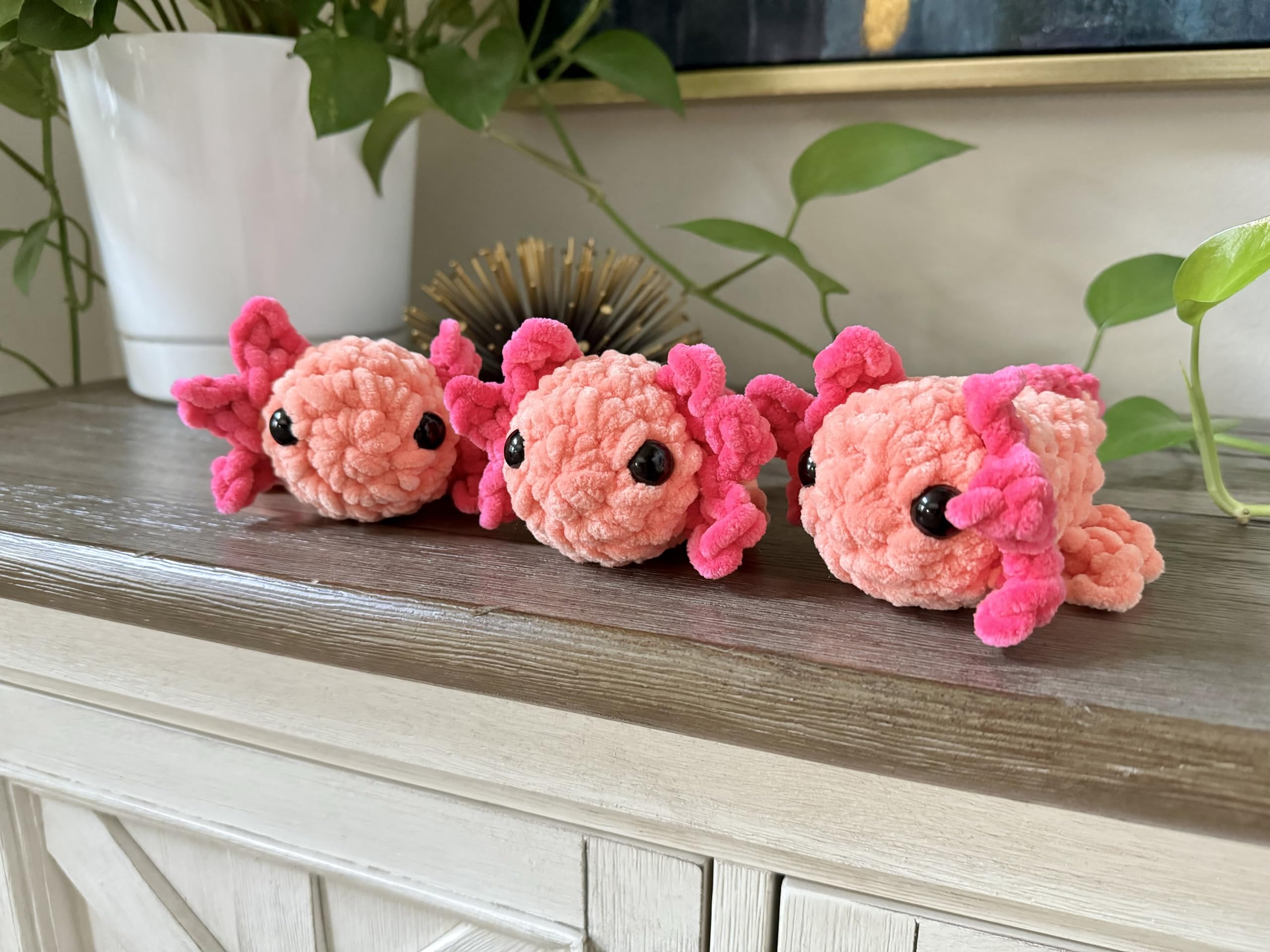 Adorable Axolotl Plush Toy - Handmade Crochet Amigurumi Stuffed Animal (Small) - Perfect Gift for Kids, Animal Lovers & Home Decor
