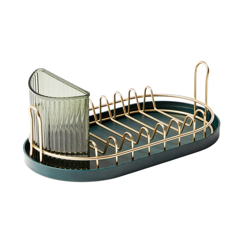 Stainless Steel Dish Drying Rack Over Sink - Space Saving Kitchen Organizer with Drainboard & Utensil Holder - Perfect for Small Apartments & Compact Kitchens (Color: Silver)