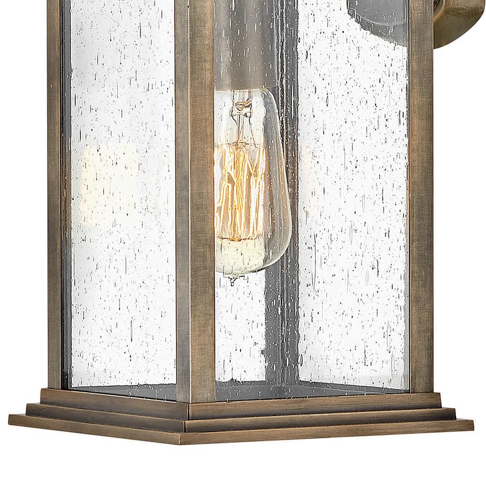 Hinkley Grant Collection One Light Medium Outdoor Wall Mount - Burnished Bronze with Clear Seedy Glass - Perfect for Porch, Patio, and Garden Lighting