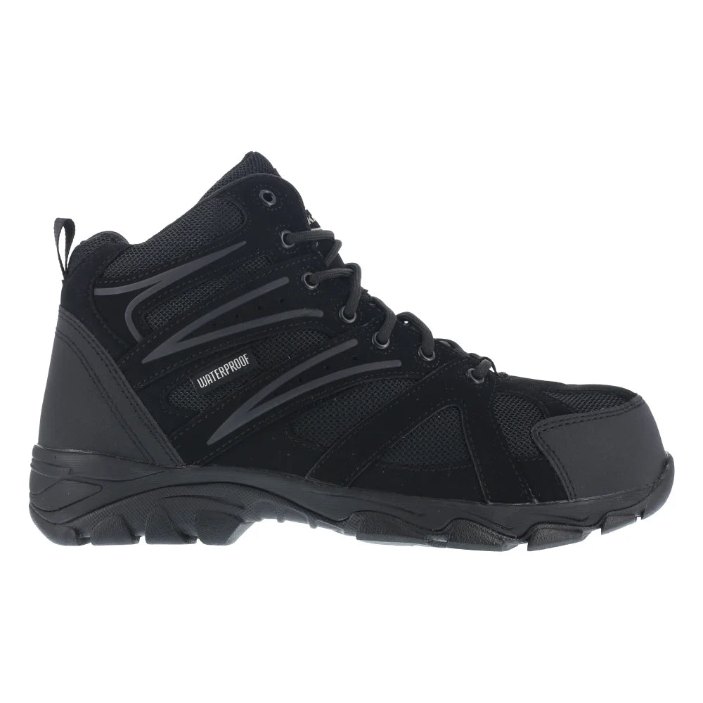 **K5400 Composite Toe Waterproof Work Boots for Men - Non-Slip Hiking & Construction Safety Shoes - Durable Black Trail Hiker for Outdoor Work & Heavy Duty Jobs**