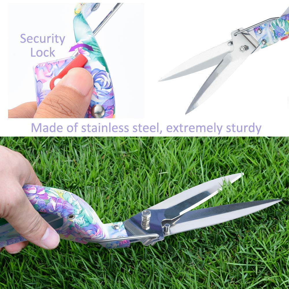 11-Piece Purple Floral Garden Tools Set with Ergonomic Handles - Trowel, Rake, Shovel, Pruner, Shears, Sprayer & Gloves in Carrying Case | Perfect Gardening Gifts for Women, Outdoor Planting & Yard Work