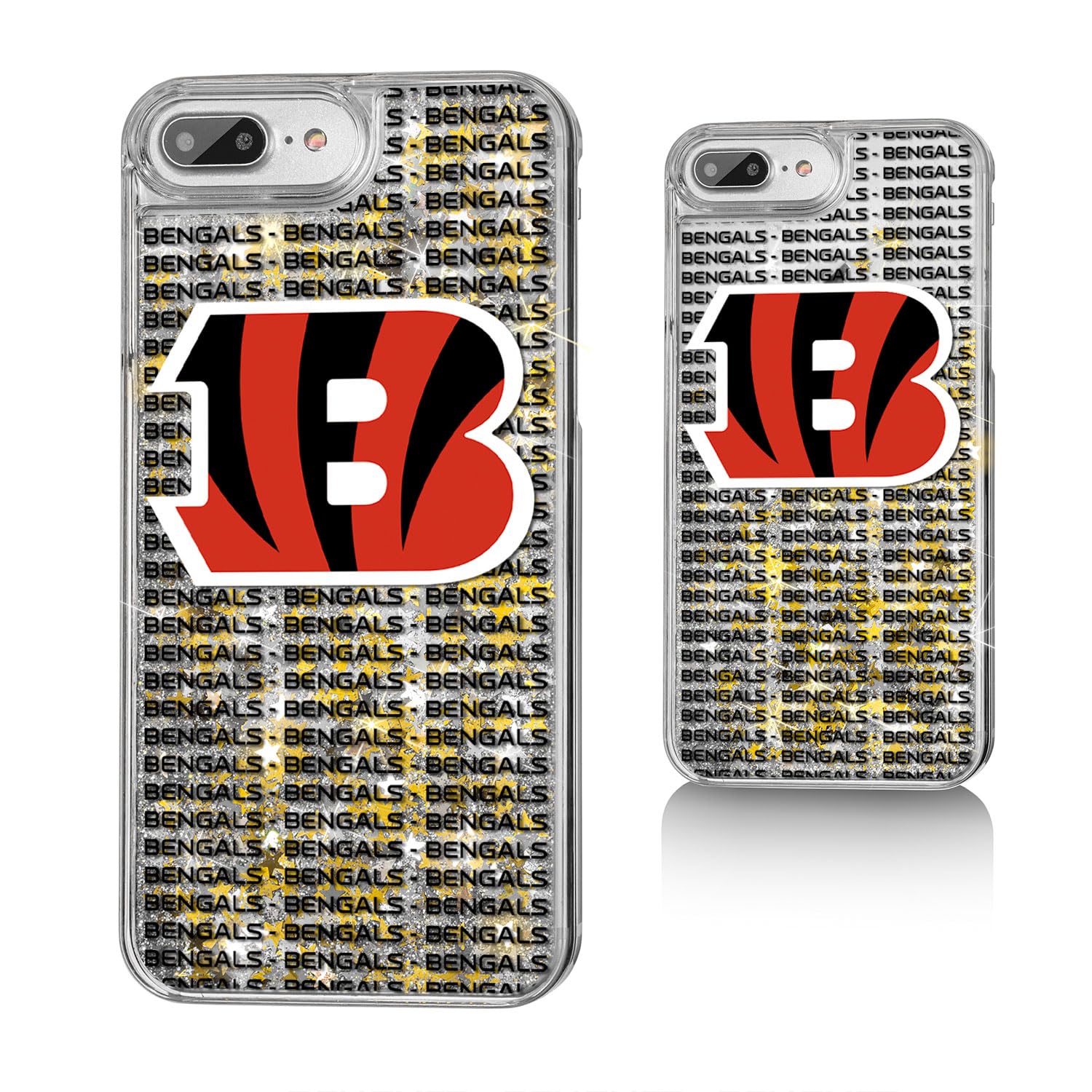 Cincinnati Bengals Glitter iPhone Case - Text Backdrop Design - Perfect for Game Day, Parties & Showcasing Team Spirit