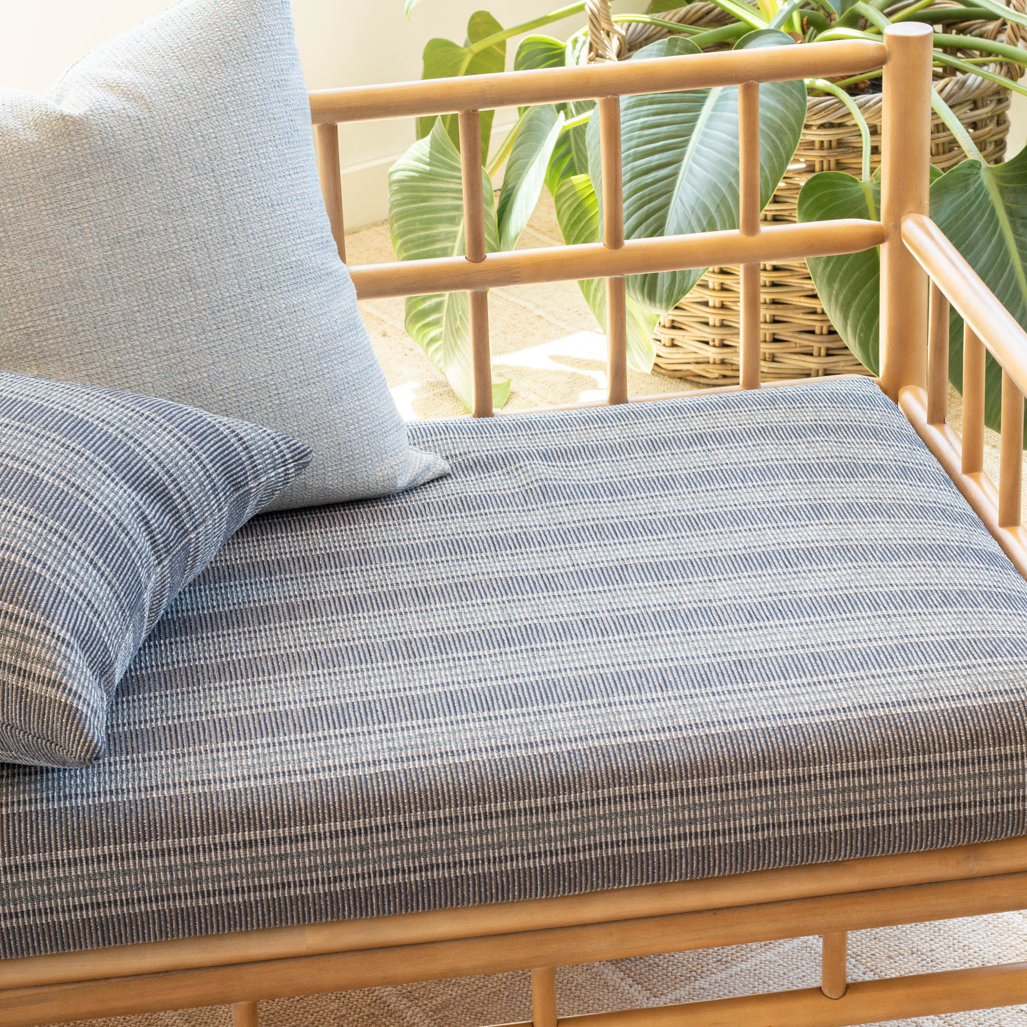 Sonoma Stripe InsideOut Fabric - Deep Sea Blue - Premium Upholstery Material for Sofas, Chairs & Home Decor | Perfect for DIY Projects & Furniture Restoration