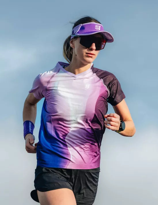 Compressport Unisex 3D.Dots Sweatbands - Royal Lilac & White for Running, Tennis, Basketball & Workout - Moisture Wicking Sports Wristbands