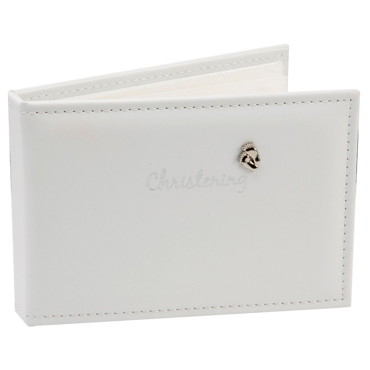 Elegant White Amore Christening Photo Album - Holds 24 4x6 Pictures | Perfect for Baby Baptism, First Communion & Family Memory Keepsakes