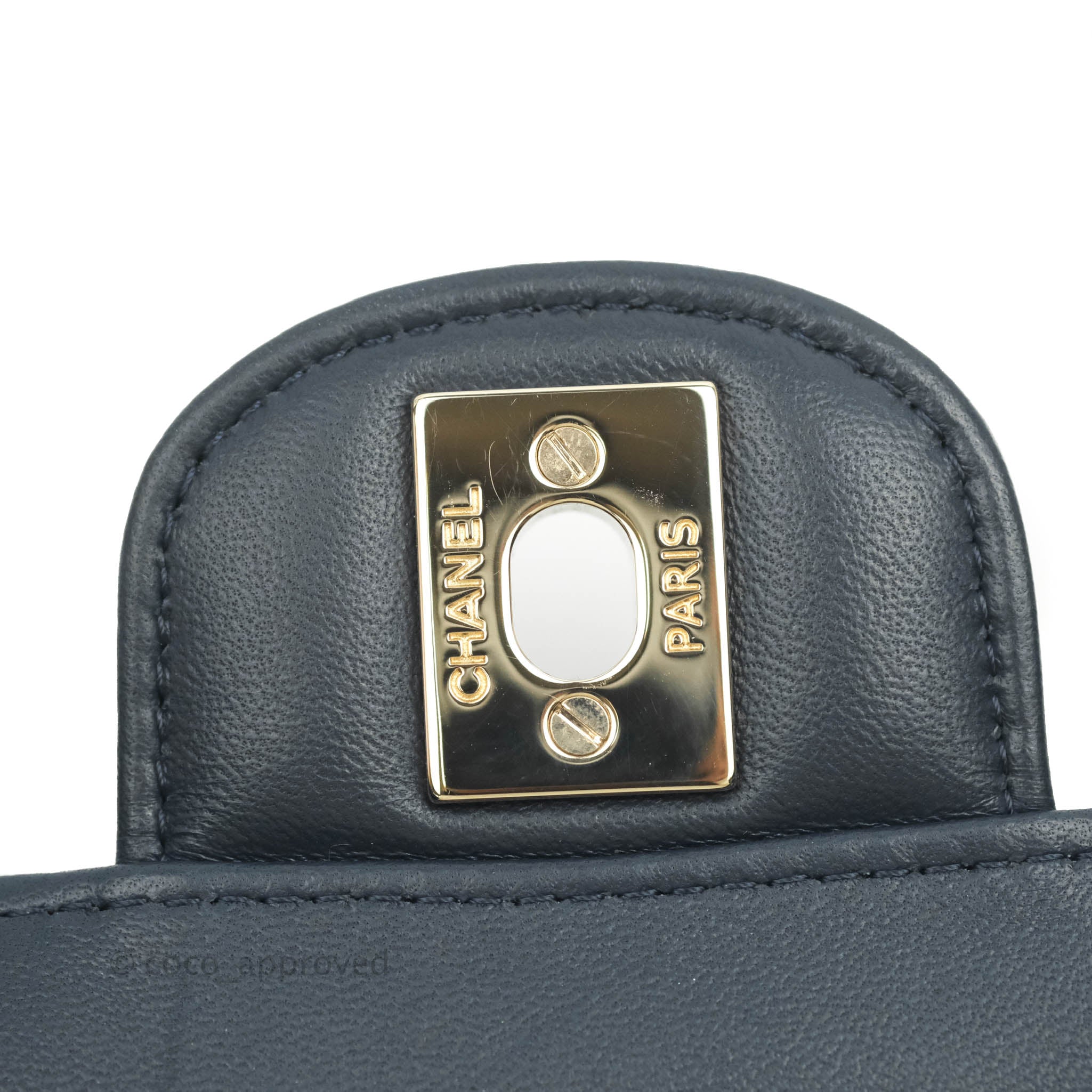 Chanel Chevron Mini Rectangular Flap Bag in Navy Lambskin Leather with Gold Hardware - Luxury Crossbody Purse for Women, Perfect for Date Night & Special Occasions