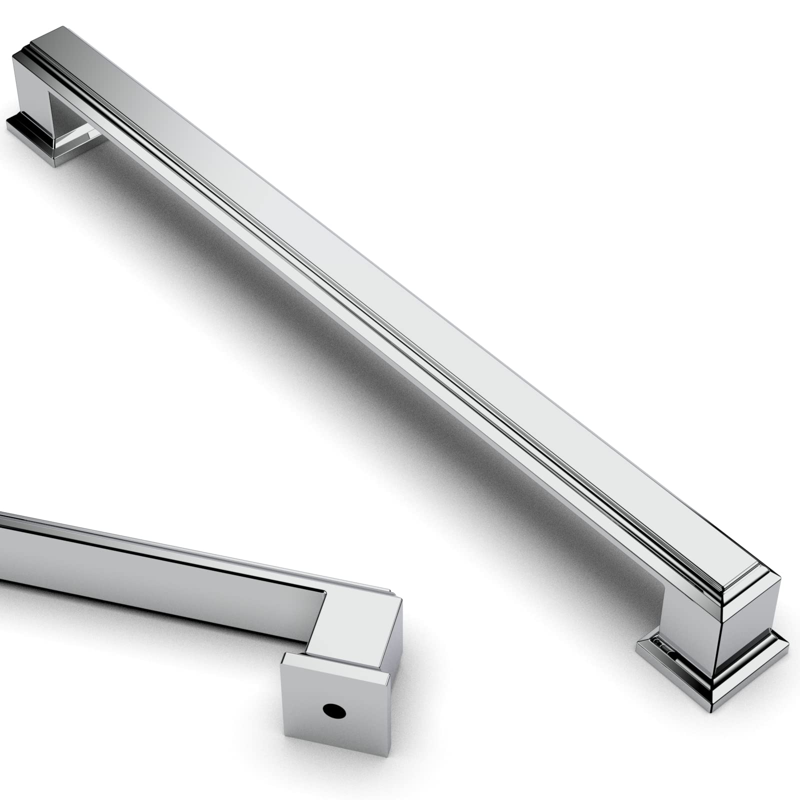 Asidrama 5 Pack 7.5 Inch (192mm) Polished Chrome Kitchen Cabinet Handles - Modern Drawer Pulls for Cabinets, Cupboards & Dressers - Durable Hardware for Home, Office & Commercial Use