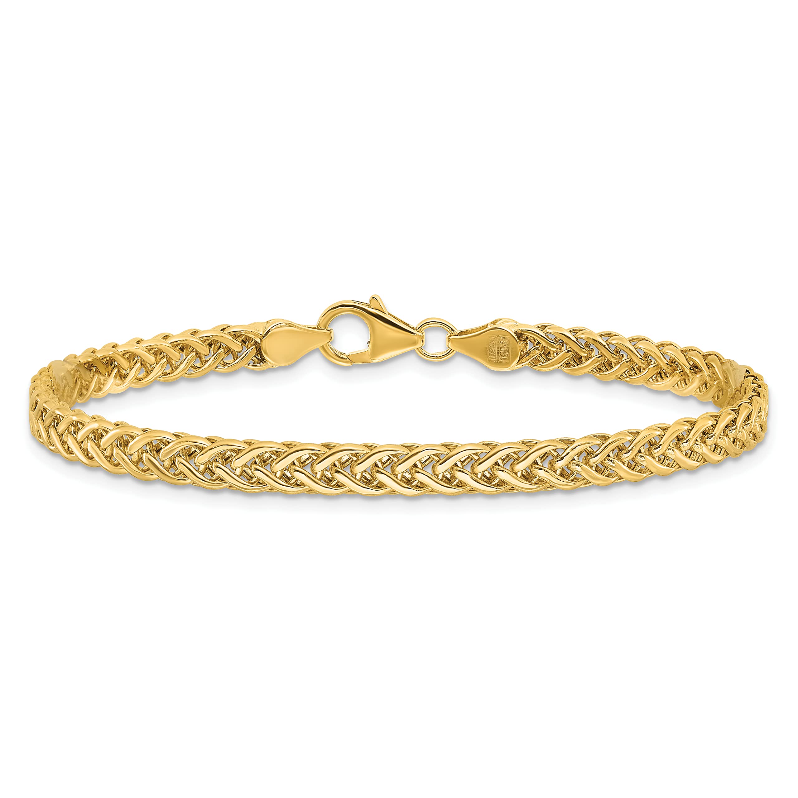 14k Yellow Gold Polished Fancy Link Necklace & Bracelet Set - Italian Made Jewelry for Women - Perfect for Weddings, Anniversaries & Special Occasions