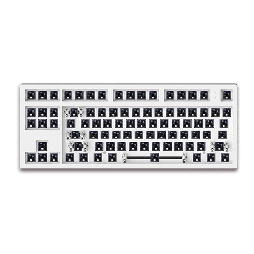 DIY Mechanical Keyboard Kit - 87 Keys RGB Backlit, Hot Swappable, Wired USB Type-C (Black/White) for Gaming, Typing & Office Work