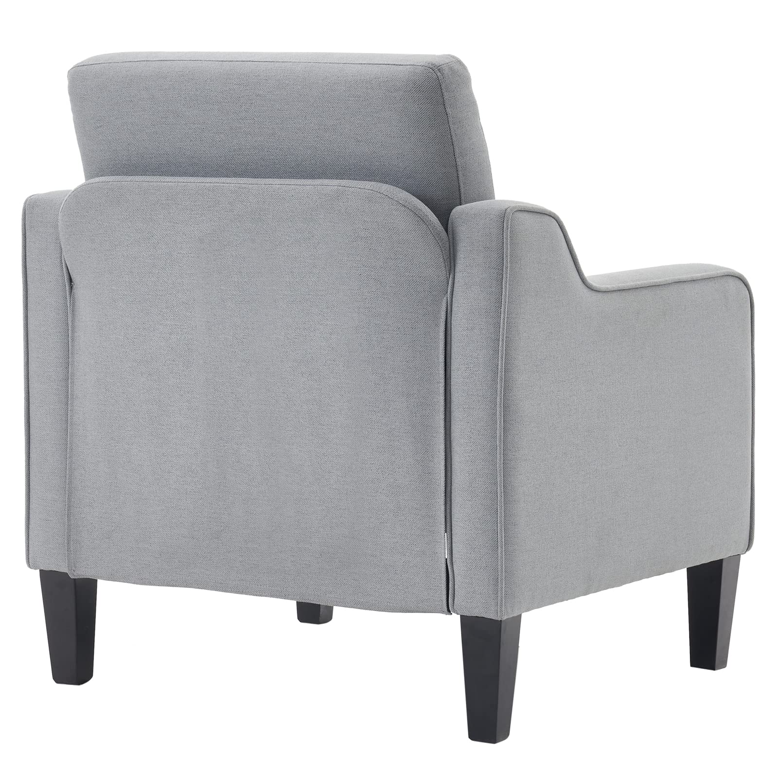 VINGLI Mid Century Modern Accent Chair - Grey Upholstered Armchair for Living Room, Bedroom & Small Spaces - Comfy Reading Chair & Sofa Chair - Perfect for Relaxing, Reading & Home Decor