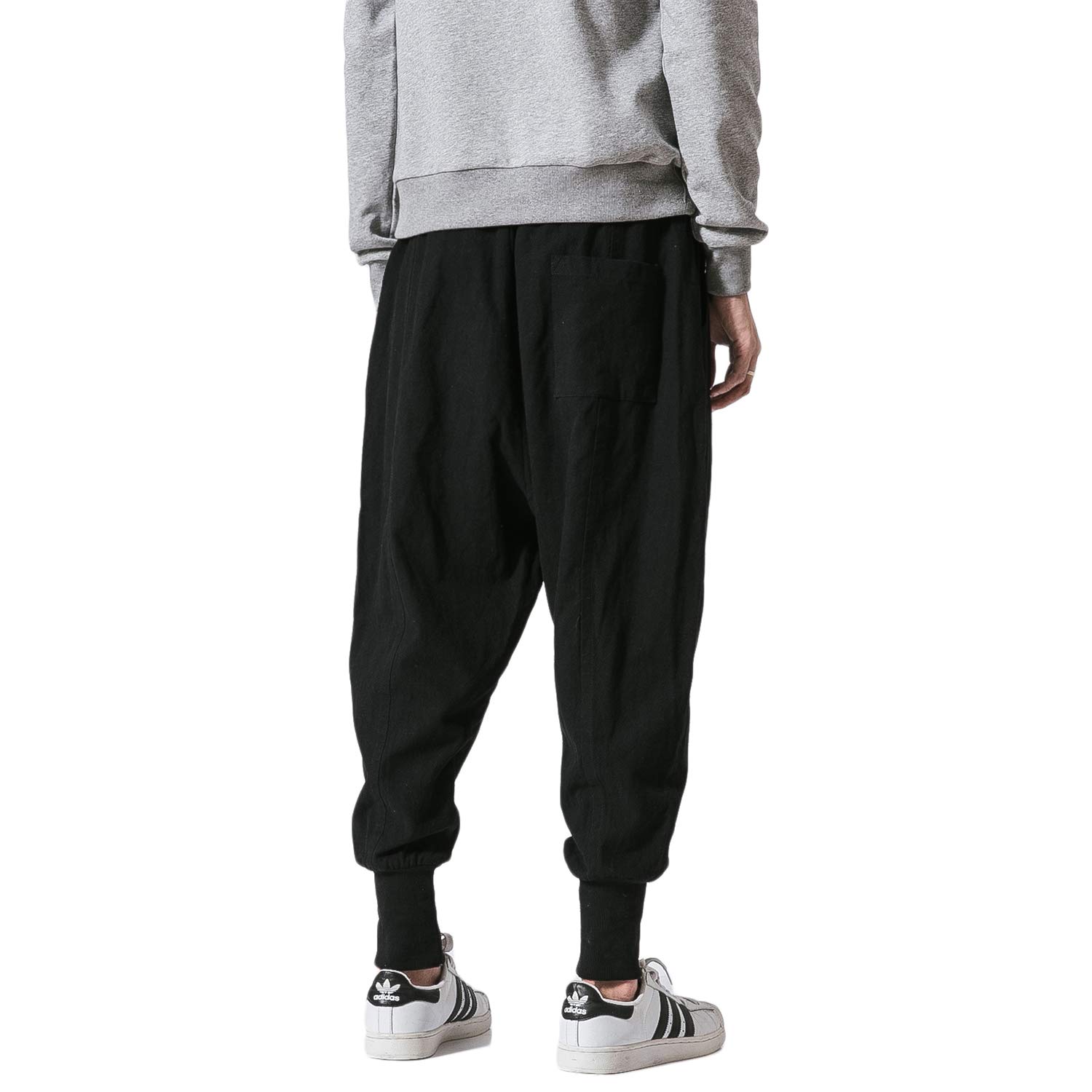 **PRIJOUHE Men's Slim Fit Jogger Sweatpants - Low Crotch Harem Hip Hop Pants for Casual Wear, Gym & Street Style**
