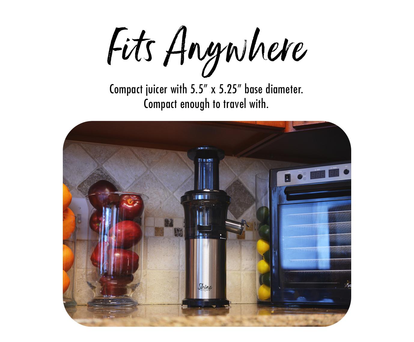Tribest Shine Vertical Juicer - High Speed Cold Press Juicer for Fruits & Vegetables - Perfect for Healthy Juicing at Home, Gym, or Office