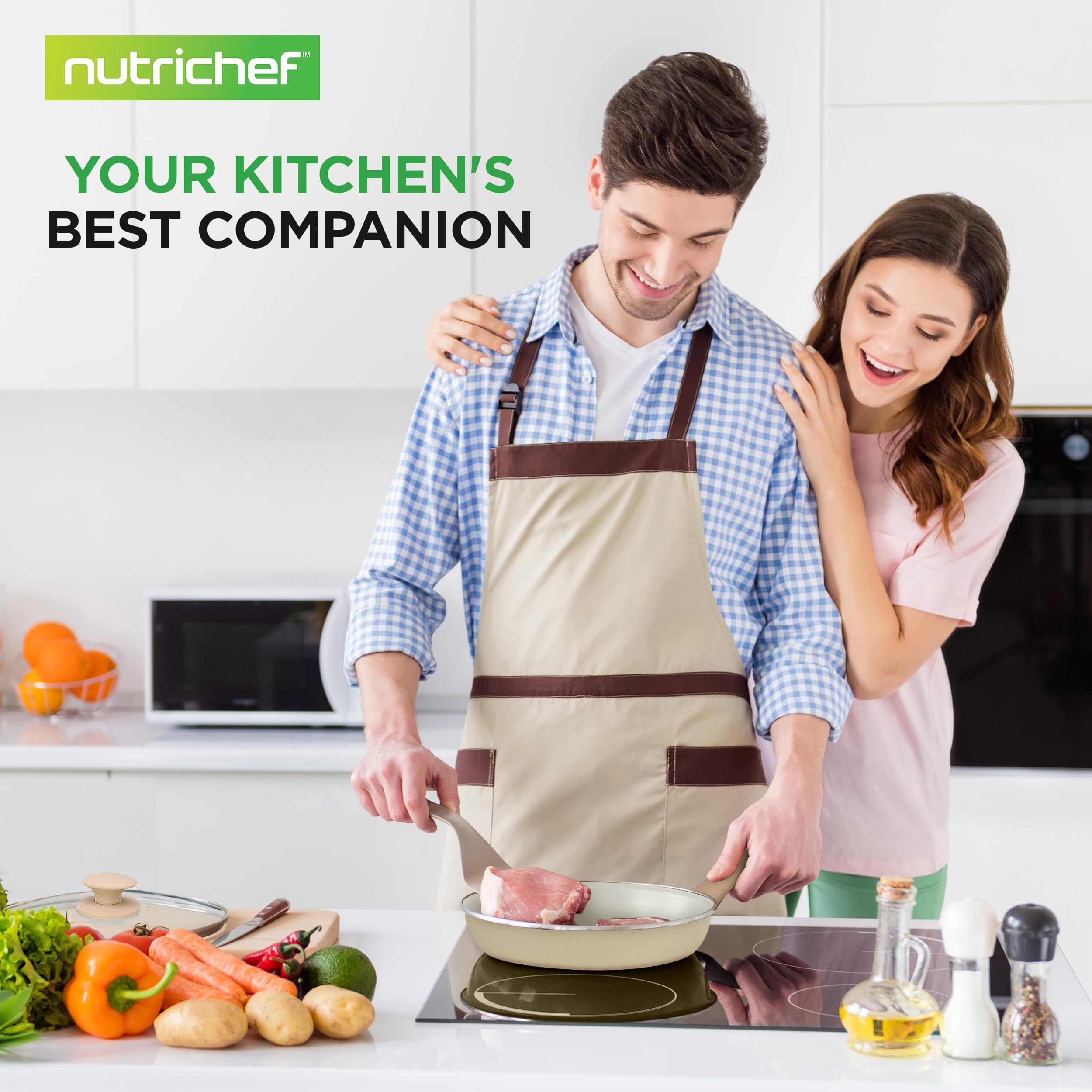 Nutrichef 54-Piece Marble Non-Stick Cookware and Bakeware Set - Professional Kitchen Pots & Pans with Heat-Resistant Tools for Baking, Frying & Cooking | Perfect for Home Chefs & Family Meals