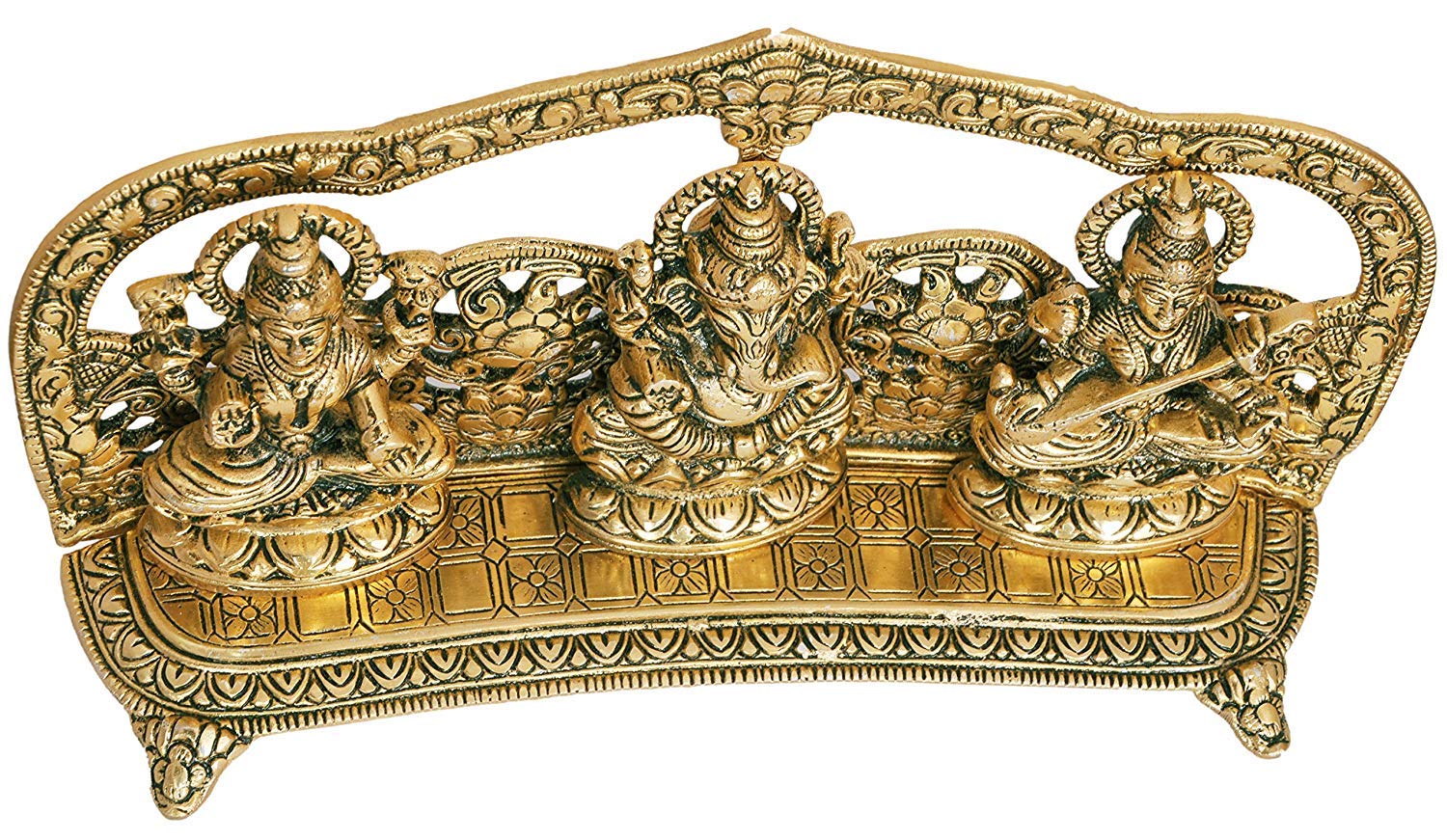 Laxmi Ganesh Saraswati Idol Showpiece - Divine Hindu Statue for Housewarming Gifts, Home Decor & Spiritual Altar - Perfect for Puja Room, Office Desk & Meditation Space