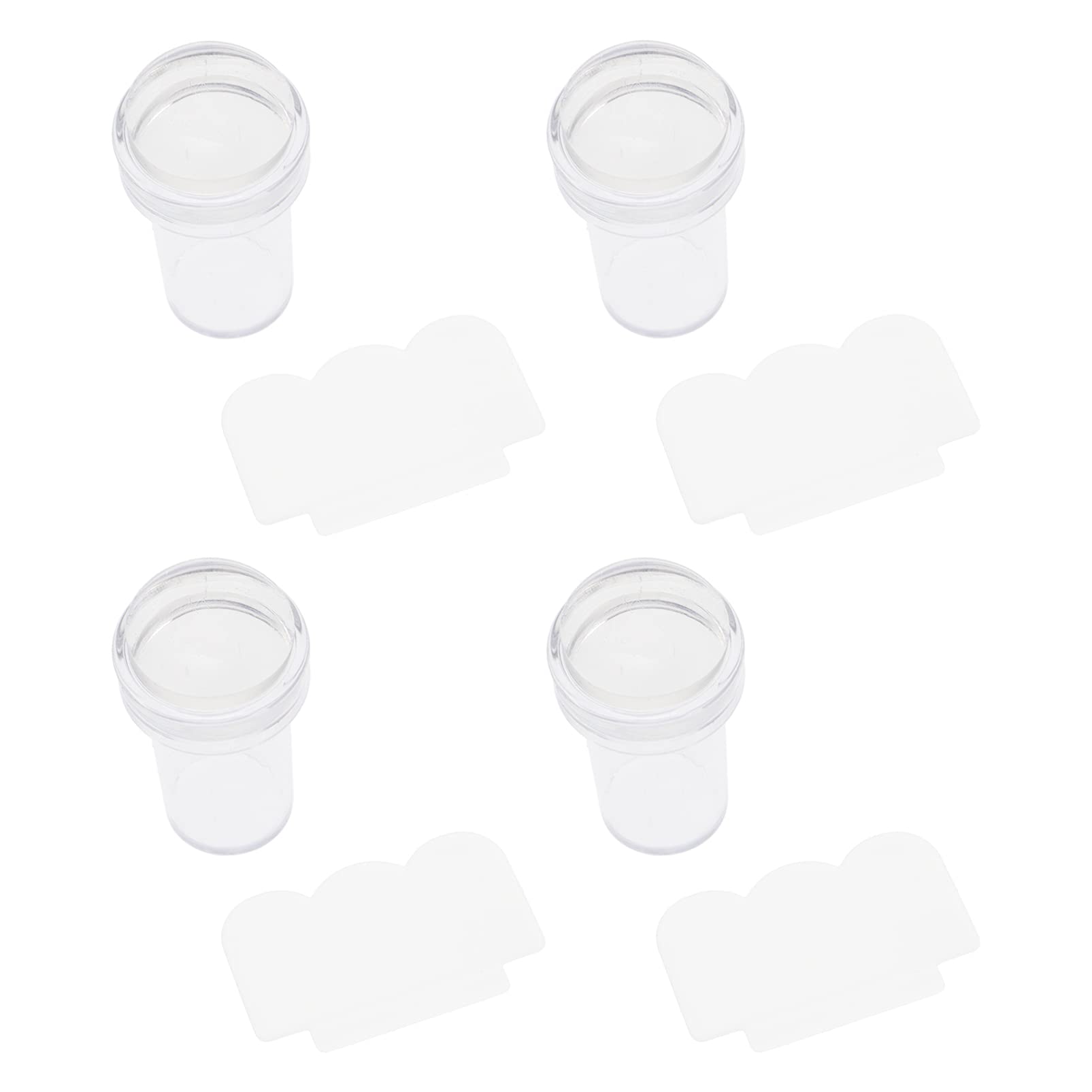 LALAFINA 2 Sets Silicone Nail Art Stamper Kit - Professional Manicure Stamping Tools with 4pc Nail Art Plates & Cleaning Scrapers - DIY Nail Design for Home Salon & Party Nail Art