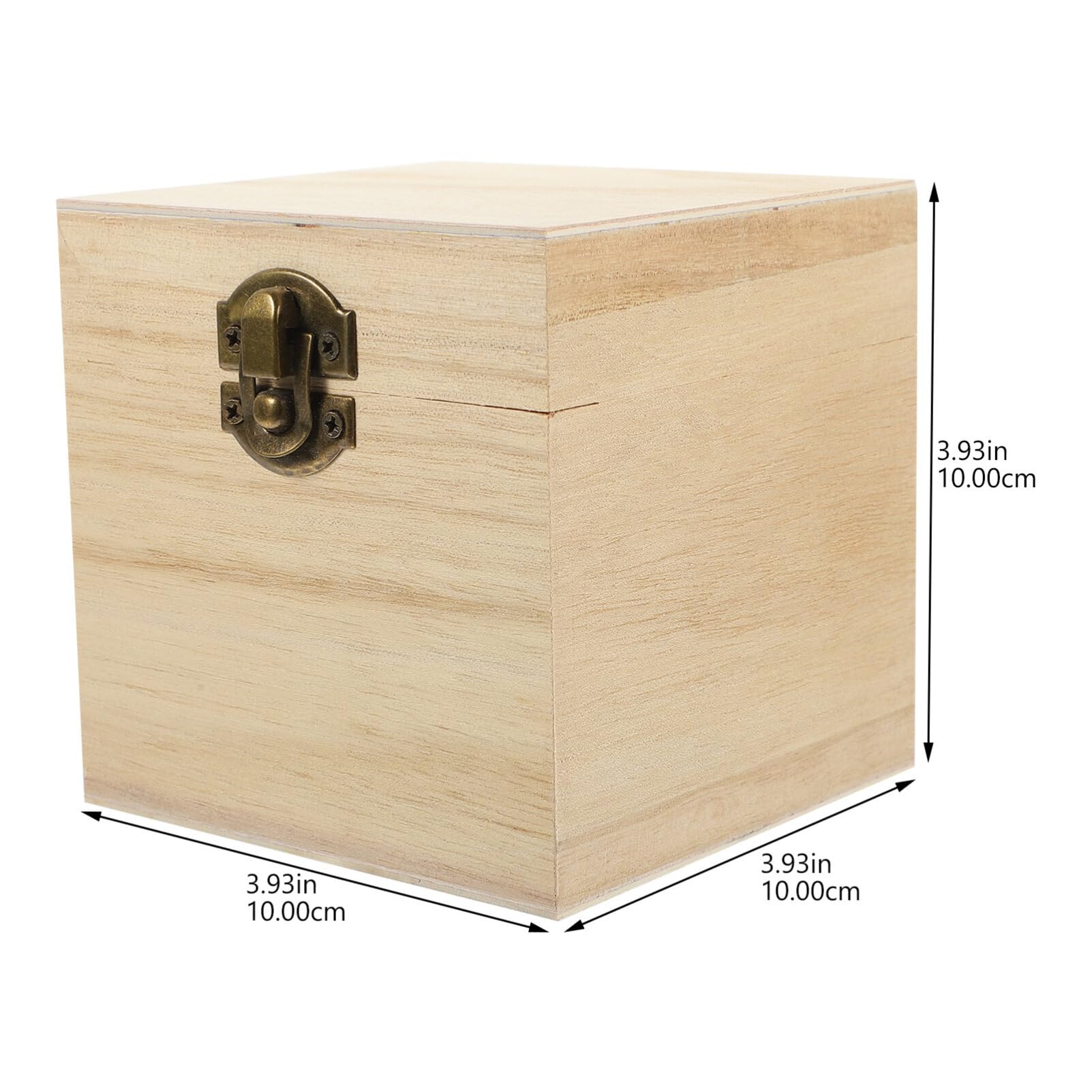 4-Piece Unfinished Wooden Square Box Set with Hinged Lid & Front Clasp - DIY Craft Storage, Jewelry Organizer - Perfect for Home Decor, Wedding Favors & Gift Packaging