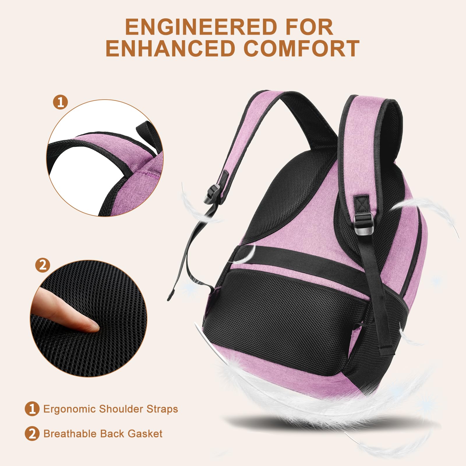 Durable Waterproof Laptop Backpack for Men & Women - Large 15.6 Inch USB Charging College Bookbag - School Backpack for Teen Boys & Girls (Pink) - Perfect for Work, Travel & Daily Commute