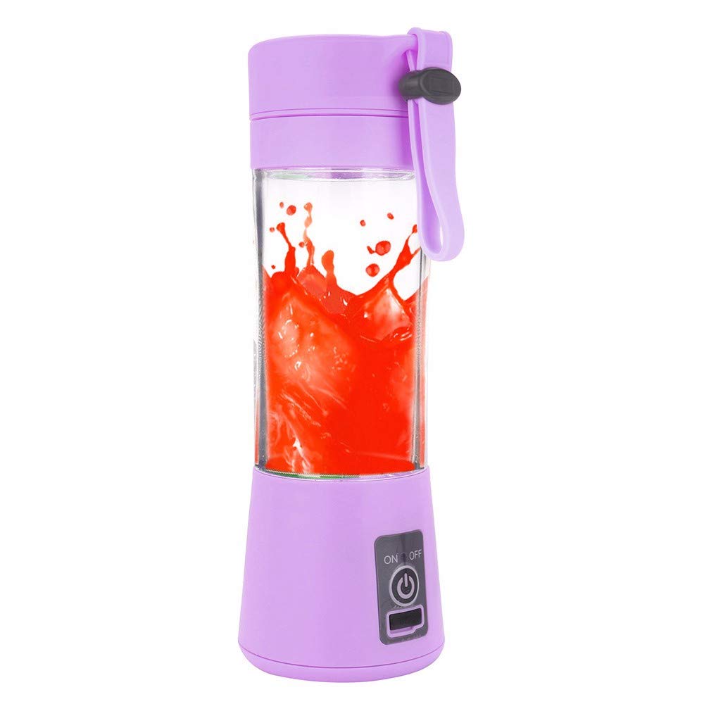 380ml USB Rechargeable Electric Fruit Juicer - Portable Handheld Smoothie Maker & Juice Extractor for Fruits, Vegetables - Compact Travel Cup Design (Purple) - Perfect for Home, Office, Gym & Outdoor Activities