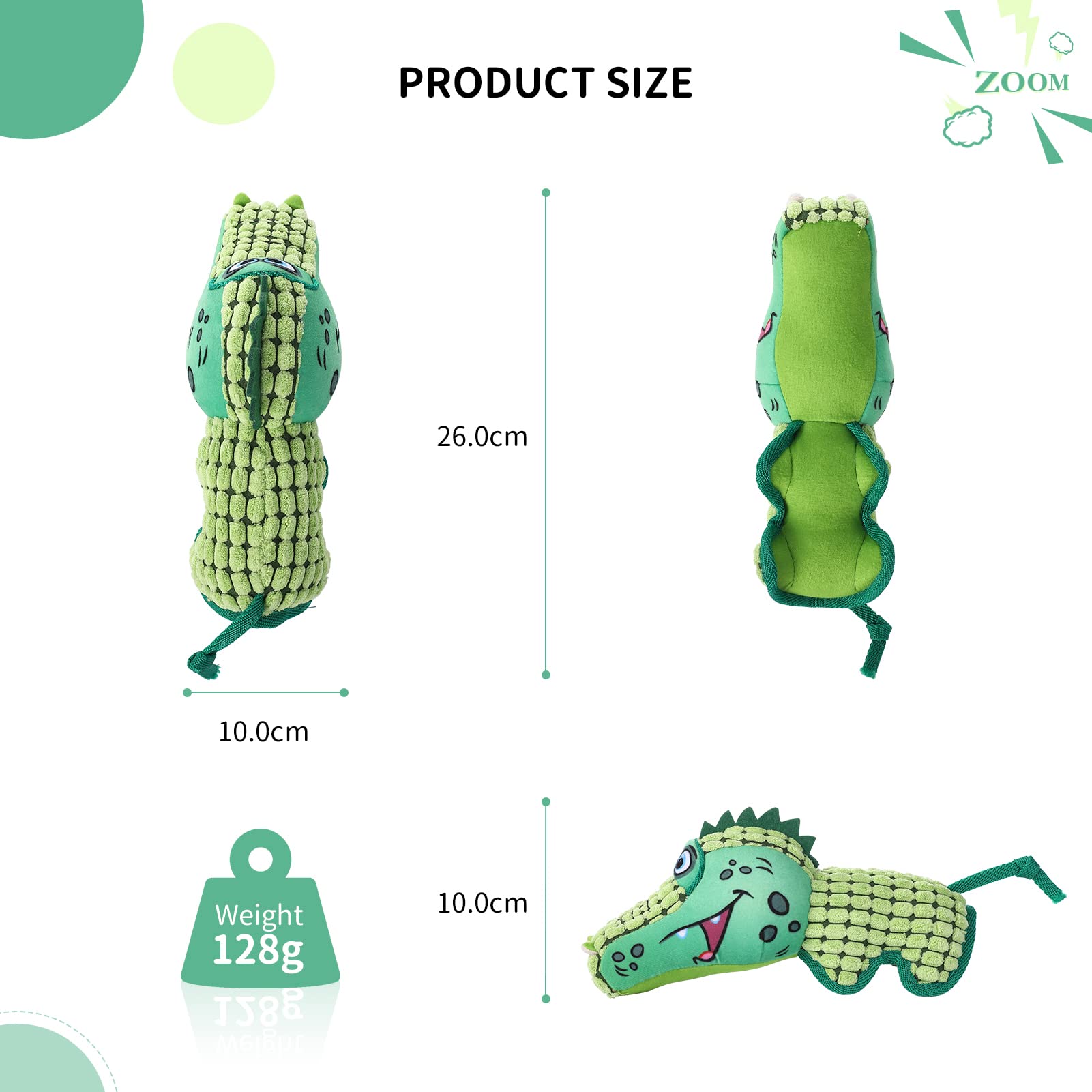 Durable GAOMON Squeaky Dog Toys for Small & Medium Dogs - Interactive Plush Chew & Tug of War Play Toy for Indoor & Outdoor Puppy Playtime