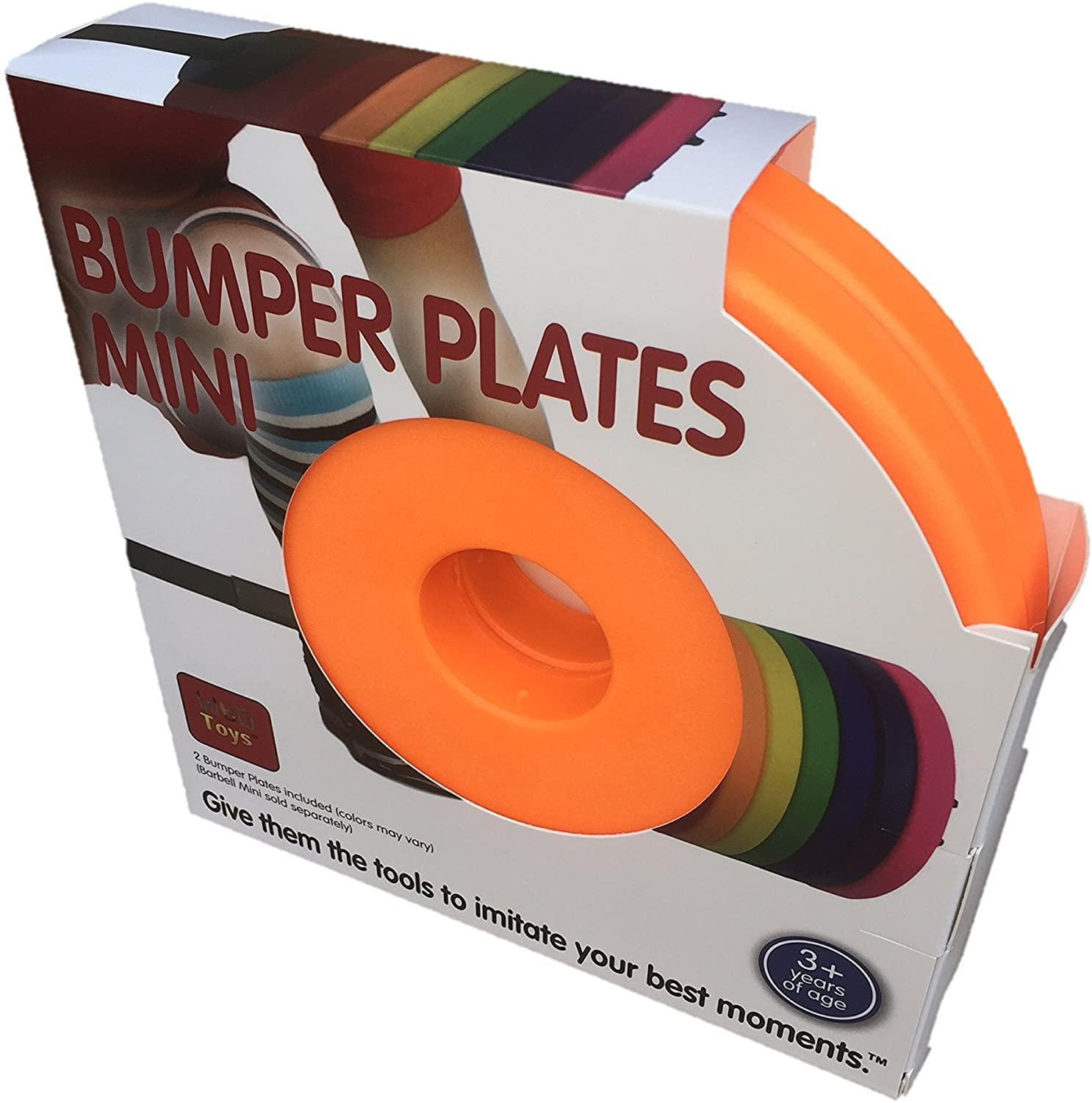 Colorful Mini Bumper Plates for Kids - Safe & Durable Barbell Add-On Weights - Children's Fitness Equipment for Home Gym Workouts - Perfect for Kids' Strength Training, Playroom Exercise, and Family Fitness Activities