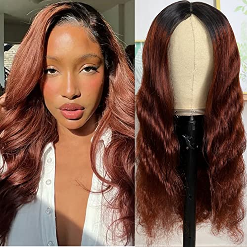 BuLaDou 10A Brazilian Remy Human Hair Wig - 14 Inch Body Wave Lace Front Wig for Women with Pre-Plucked Hairline & Baby Hair (150% Density, 1B33B Color) - Perfect for Daily Wear, Parties & Special Occasions